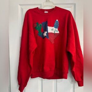 Vintage Red Texas Themed Sweatshirt
